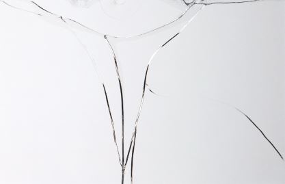 Glasbreuk bij half-gehard glas